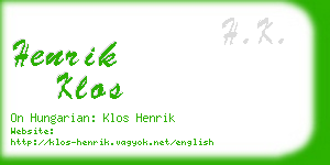 henrik klos business card